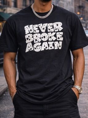 Never‎ Broke Again T-shirt Men’s Small Black Graphic Tee NBA YoungBoy